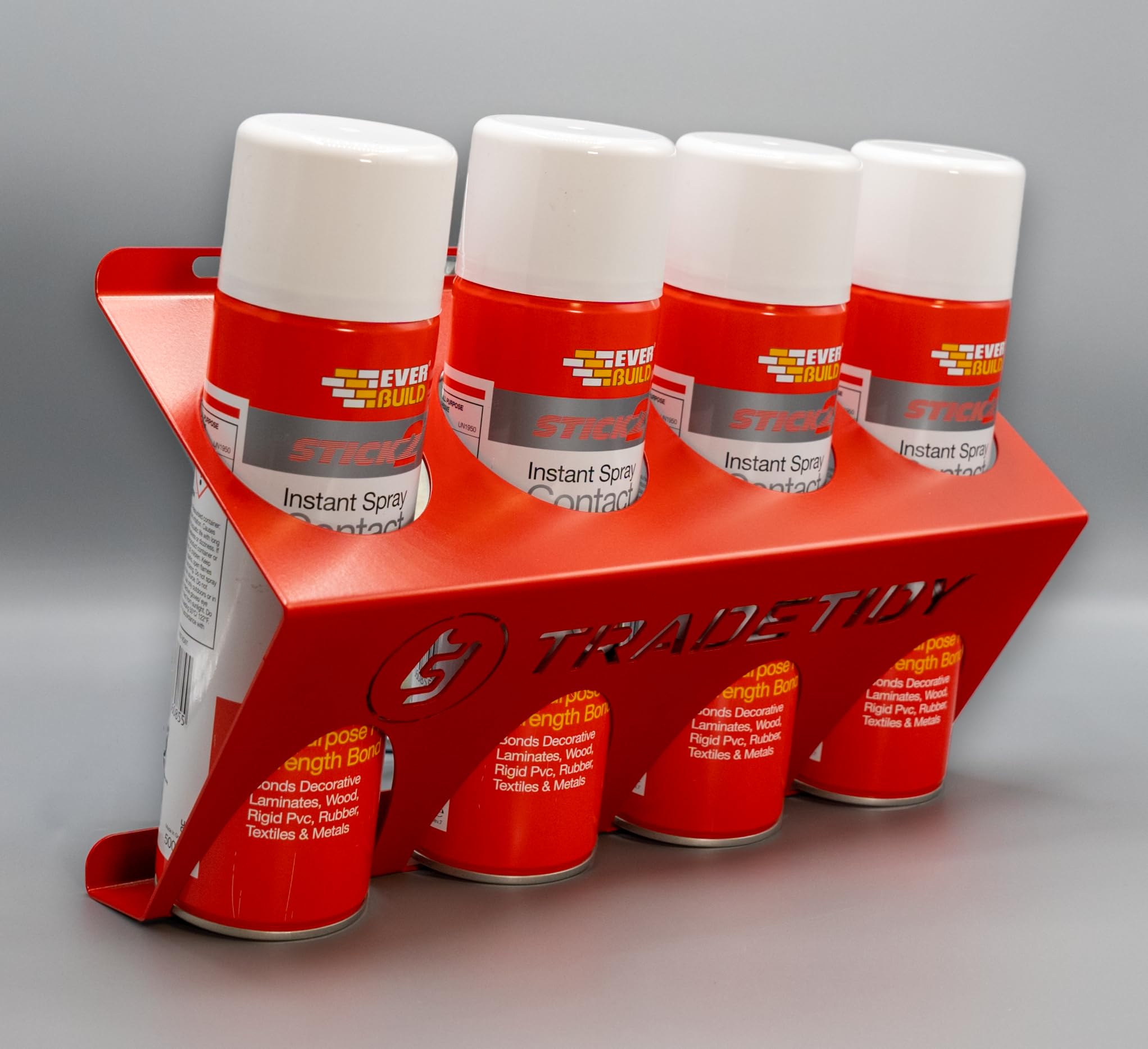 TradeTidy TT-SCRL Spray Can Holder for Larger Cans - Red