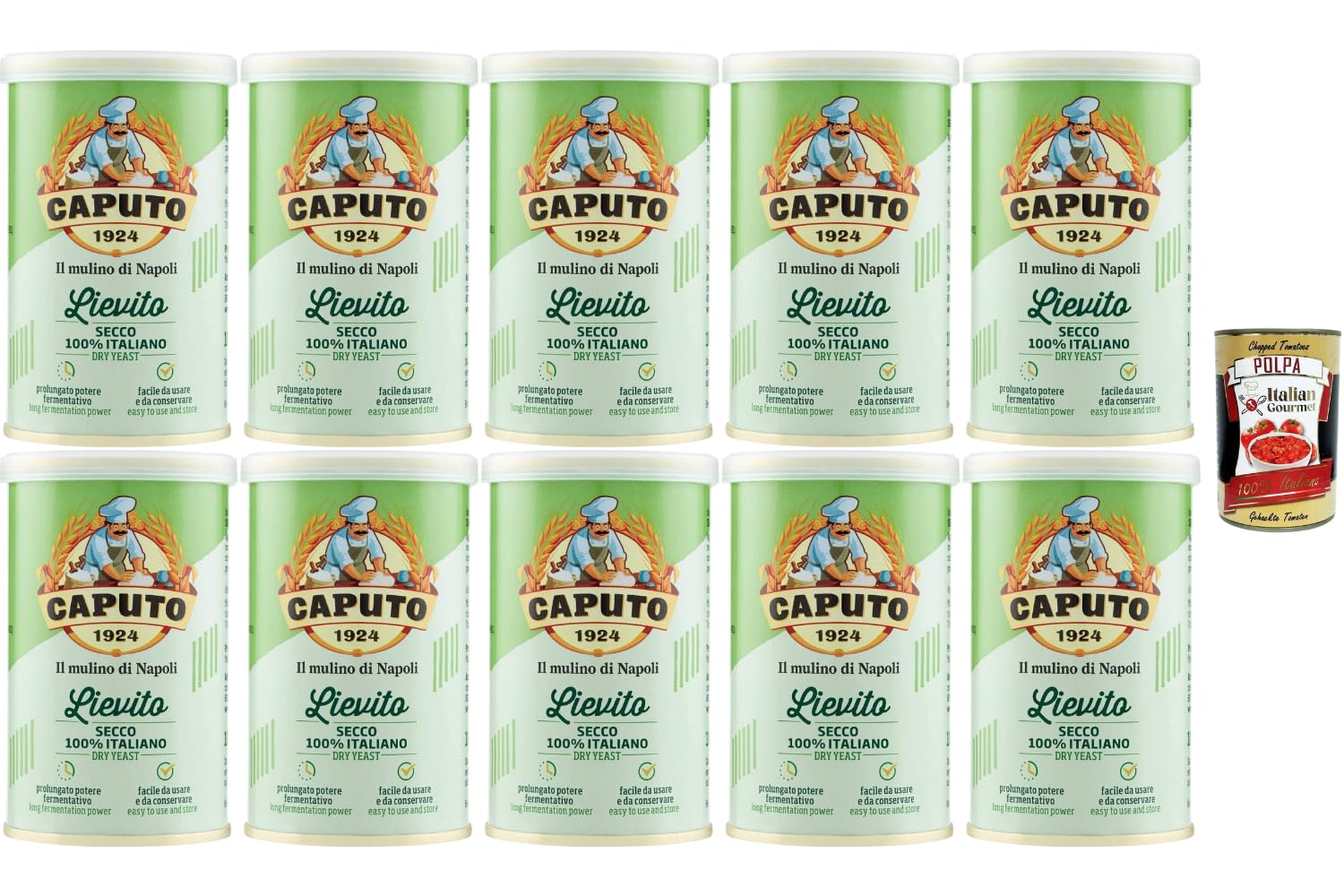 Italian Gourmet Bundle – Trockenhefe 10 x 100 g (1 kg) für Brot, Pizza & lang geführte Teige | fein dosierbar, zuverlässig & einfach zu lagern | ideal für Backofen & Pizzaofen + Italian Gourmet Polpa