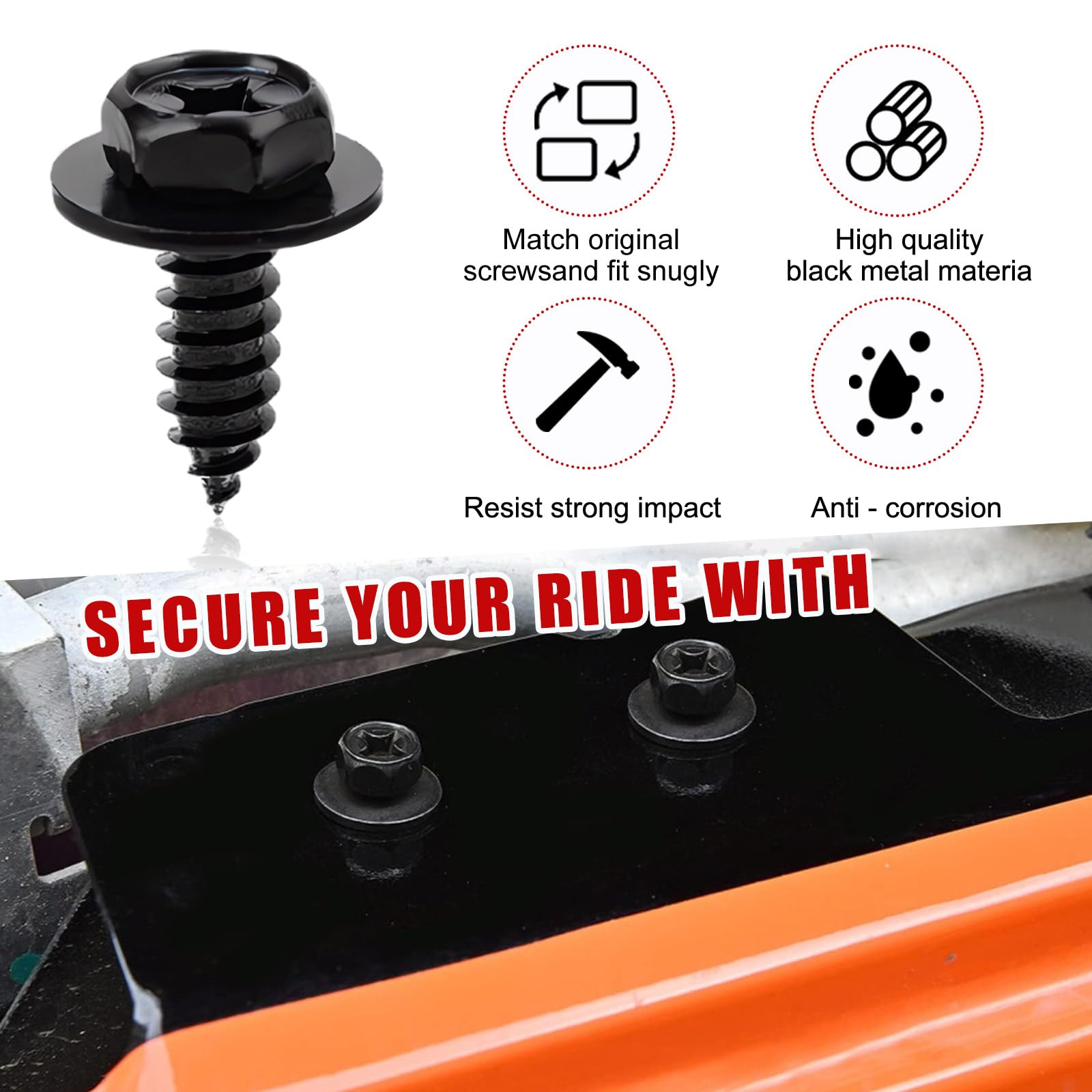 Yourkar 10 Pernos De Tornillo De Revestimiento De Guardabarros, Pernos De Tornillo De Cabeza Hexagonal 90159-60498, Retenedores De Pernos De Parachoques Para Camry, Tundra Highlander, RAV4, Tacoma