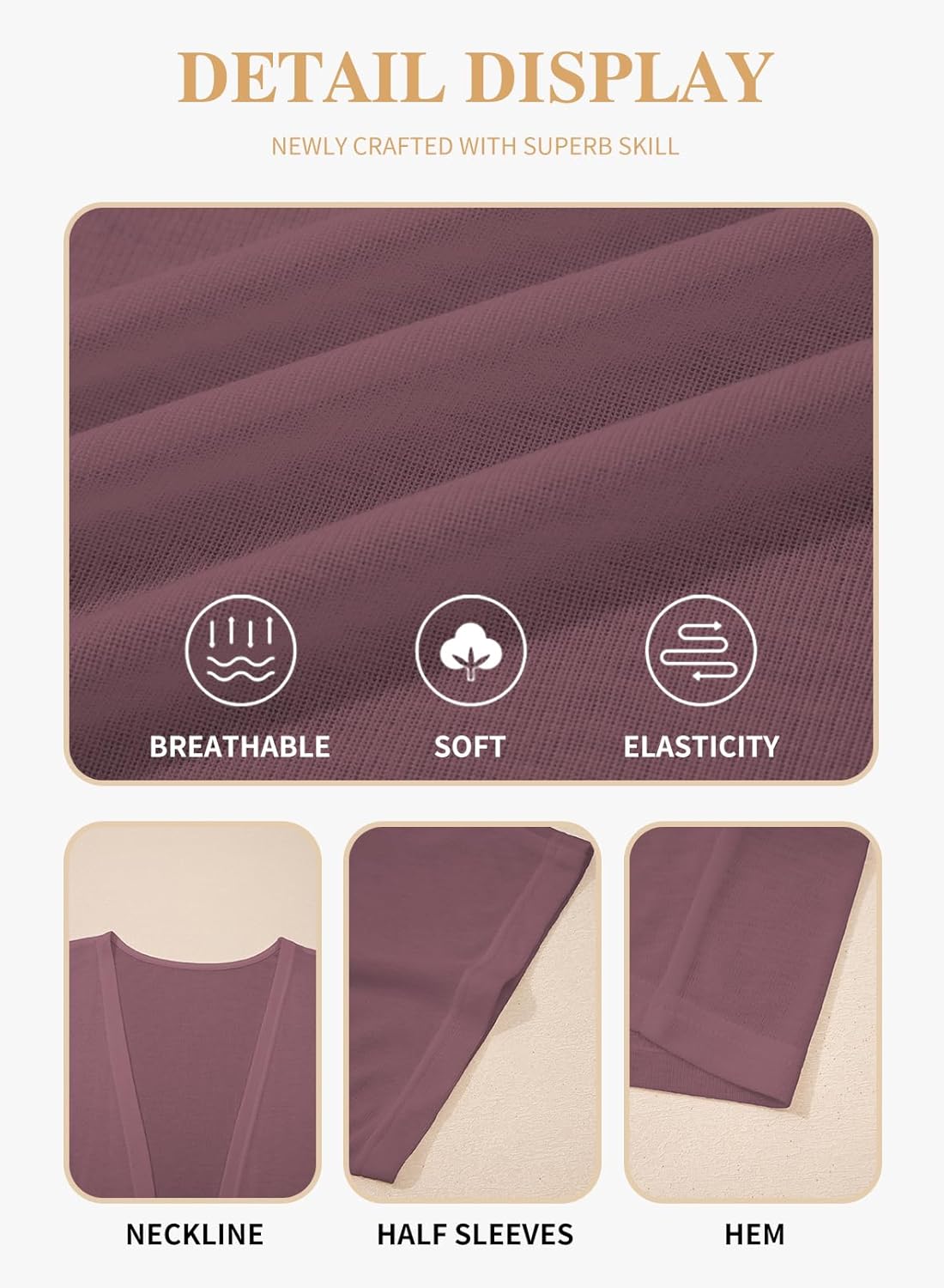 Eytino Womens Plus Size Cardigan Half Sleeve Lightweight Summer Kimono Cover Up Tops(1X-5X) - Image 5