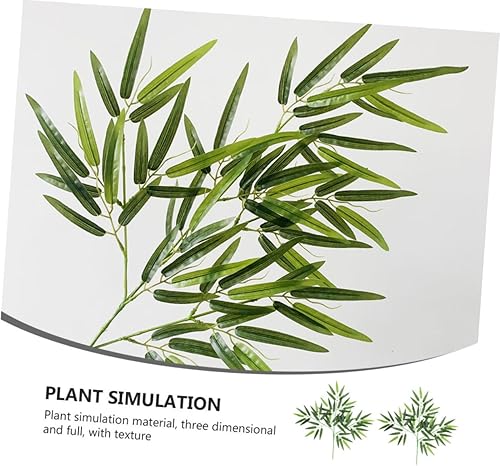 Miniatura 7 de Abaodam 2 piezas de hojas de bambú artificiales de bambú de utilería decorativas de bambú simulación decoración de plantas guirnalda hojas