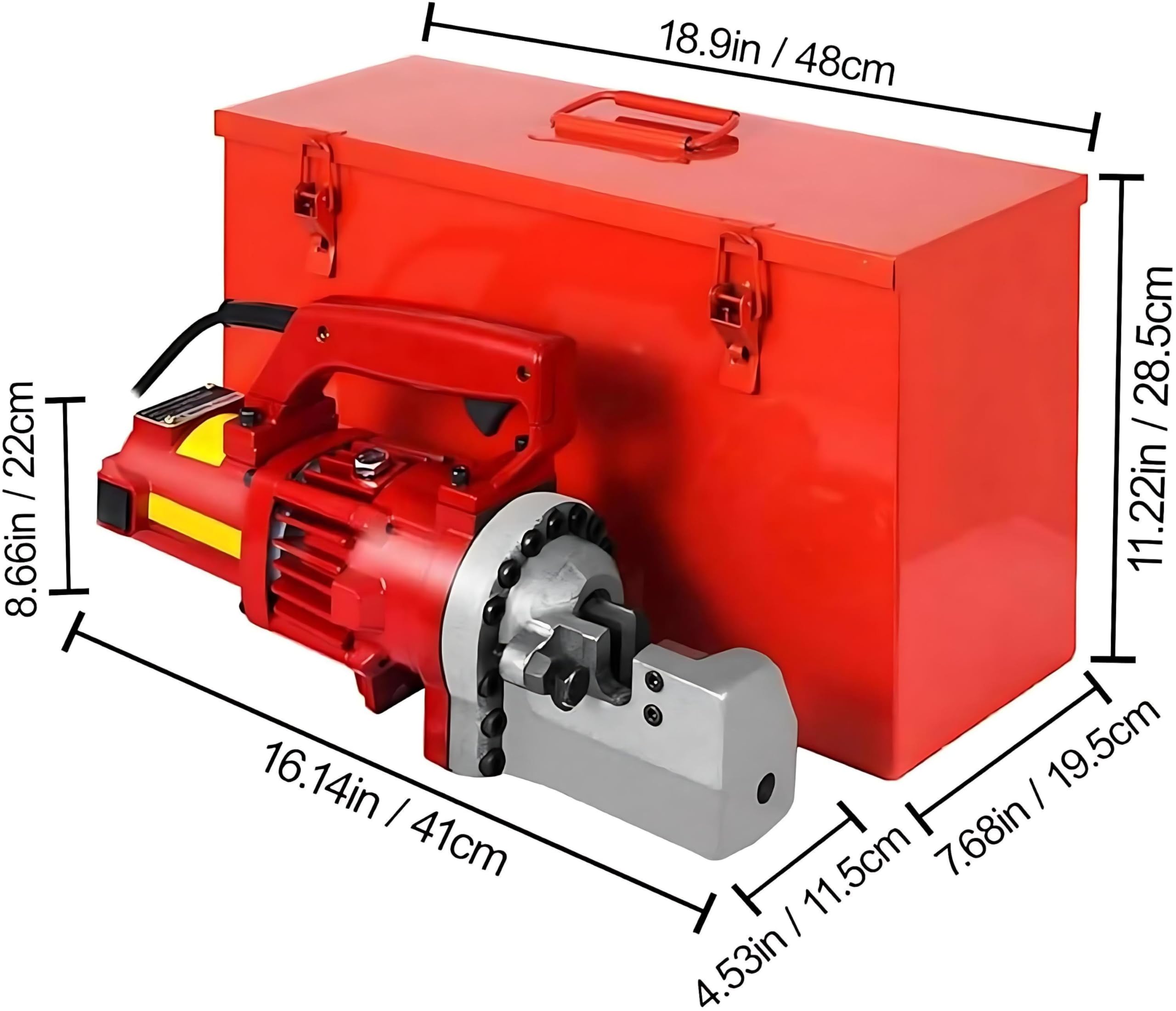 Tagliaferro Rapido Elettroidraulico - 1250W Rame, Taglio #3-#6 in 3,0-3,5s, Custodia Inclusa per Cantieri Stradali e Industriali