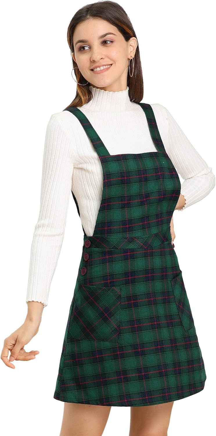 Allegra K Womens Christmas Plaid Tartan Skirt Button Togo | Ubuy