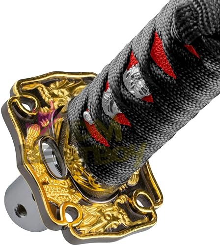 Miniatura 2 de Samurai Sword - Perilla de cambio, color negro, rojo, aleación de adaptadores Katana universales de 5.9 in
