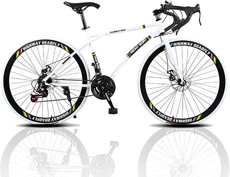 Road Bike, Gravel Road Bike, City Cycle, 26 Inches, 24 Speed Speed MTB, High Carbon Steel Frame, Front Suspension, Front and Rear Disc Brakes, Lightweight, Front and Rear Mud Flap, Mountain