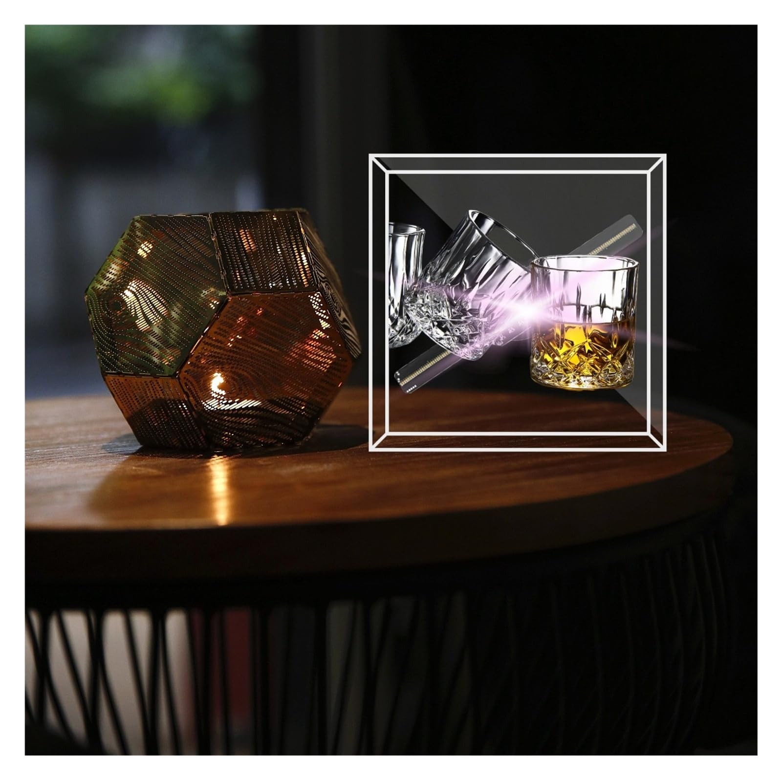 14 * 14CM Obracający się wentylator holograficzny 3D 2 ostrza 360 stopni LED holograficzny projektor reklamowy z aplikacją mobilną Wszechstronna treść(Model C)