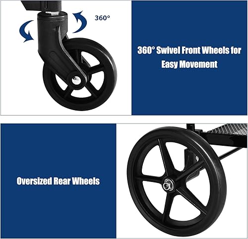 Miniatura 3 de IRONMAX Carrito de compras jumbo, carrito de comestibles plegable y resistente con ruedas giratorias de 360 y canasta doble, capacidad