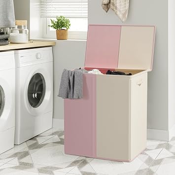 WOWLIVE Double Laundry Hamper with Lid, 154L Large Laundry Basket Organizer