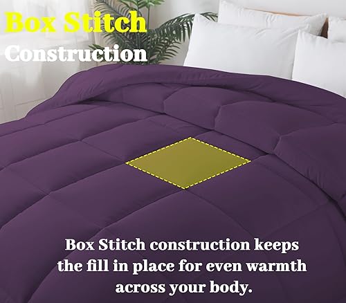 Miniatura 3 de BedTreat Edredón de plumón alternativo con pestañas en las esquinas, edredón acolchado para todas las estaciones, edredón matrimonial cosido en