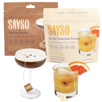 SAYSO Espresso Martini & Skinny Cardamom Paloma Cocktail Tea Bags | Organic, Low-calorie & Low Sugar | Cocktail Mixers Bundle - 2x 8 count