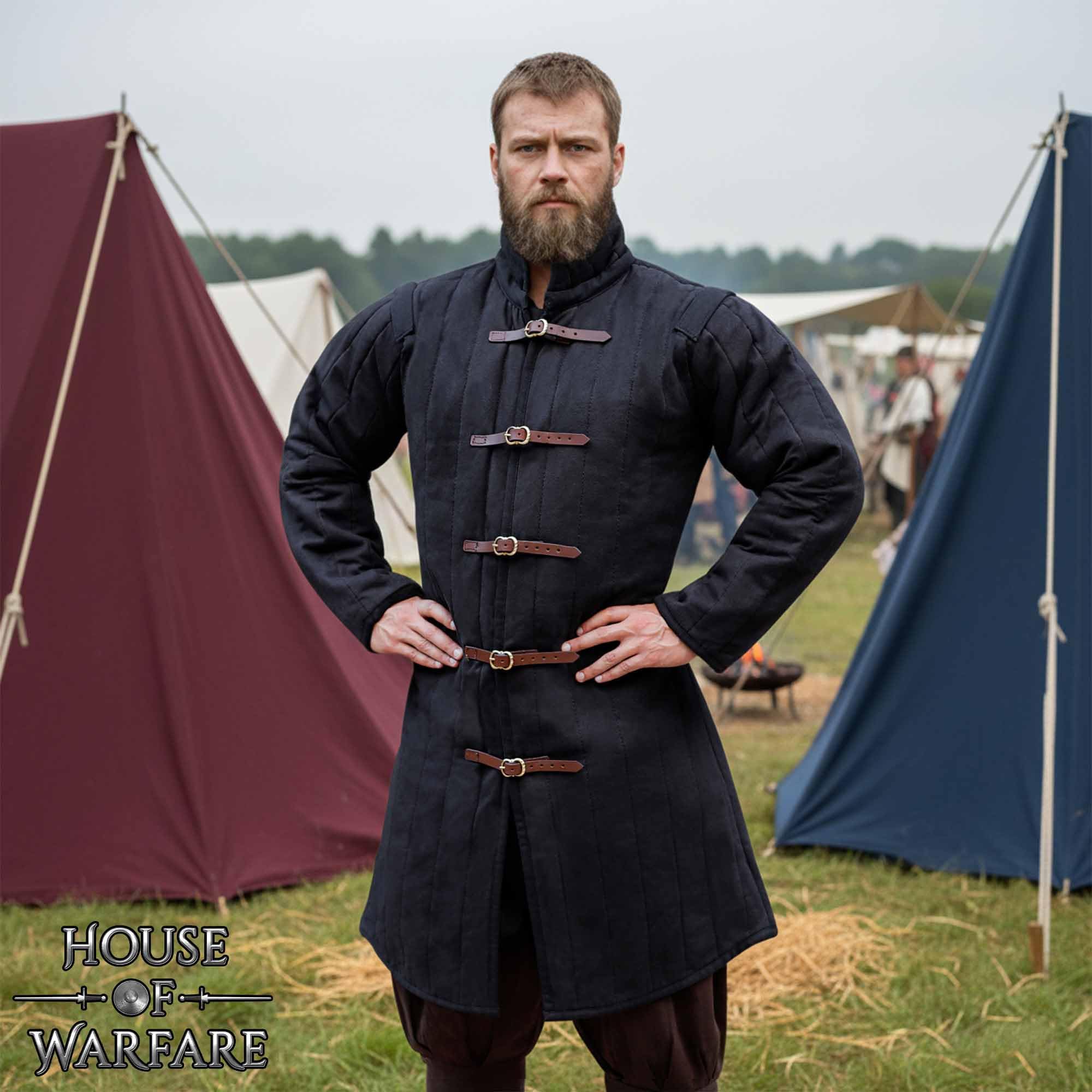 Medieval Gambeson Veste pour homme | Manteau rembourré Gambeson 13ème siècle 2 couches – Vêtement matelassé en coton arming wear