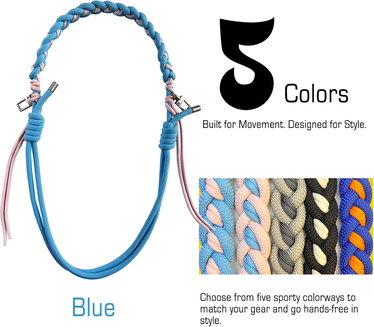 DAOSUN Paracord Rope Purse Straps Replacement Crossbody for Handbags, Adjustable Braided Bag Shoulder Strap - Image 6