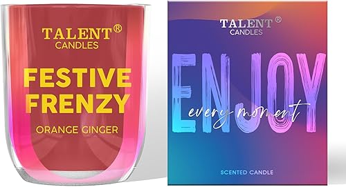 Velas perfumadas Enjoy de la colección de velas en frasco, vela de aromaterapia de soja natural, regalo para mujeres y hombres, jengibre naranja