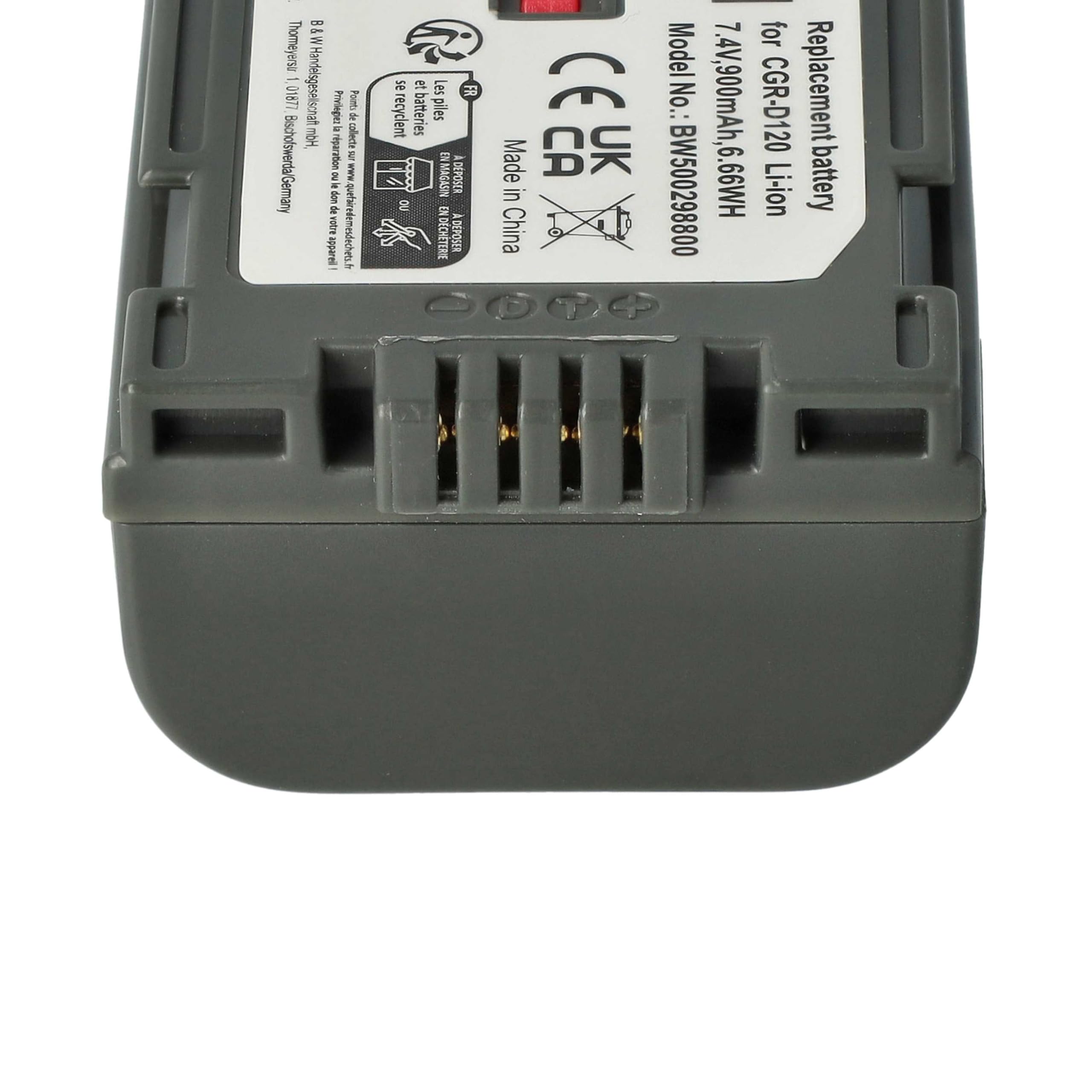vhbw 1x Batterie Compatible avec Panasonic NV-DS150, NV-DS25, NV-DS27, NV-DS28, NV-DS29, NV-DS3 caméra vidéo caméscope (900mAh, 7,2V, Li-ION)