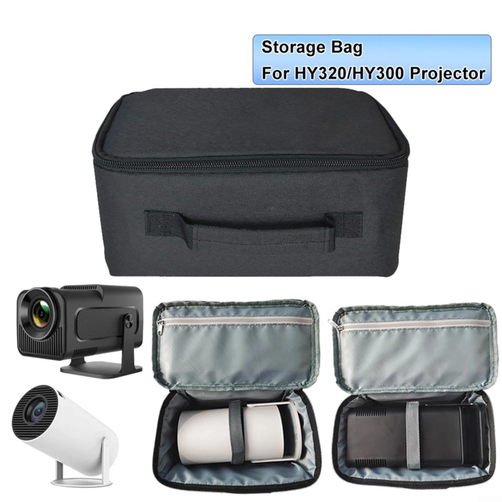 Custodia portatile per proiettore HY320 e HY300, borsa da viaggio leggera in EVA, chiusura sicura con cerniera