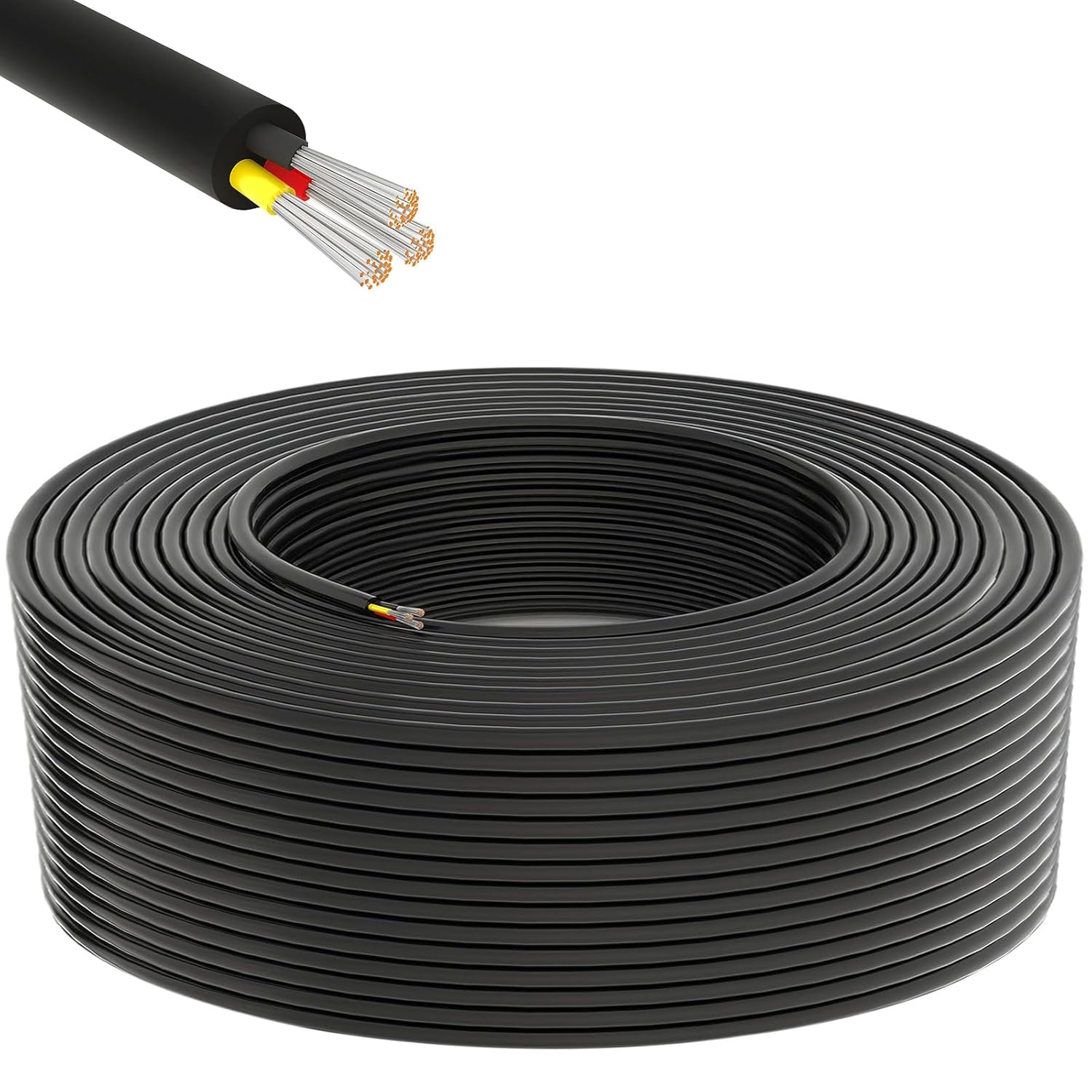 1000FT 18 Gauge Electrical Wire 3 Conductor, UL Certification, 18/3 Tinned Copper Wire Stranded PVC Cord, 18 AWG 3 Pin Flexible Low Voltage LED Cable for LED Strips Lamps Lighting Automotive