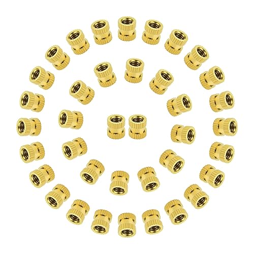 Miniatura 6 de 100 piezas de insertos de tuerca de latón, insertos roscados moleteados, piezas de incrustación, tuercas de incrustación, tuercas de latón de rosca