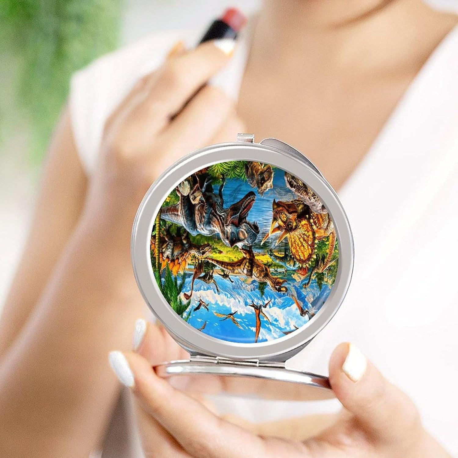 Dinosaurs 2-Sided Makeup Mirror with 1x/2x Magnifying image 4