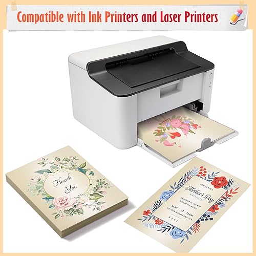 Vista 21 de 300 hojas de cartulina blanca brillante de 8.5 x 11 pulgadas, papel de impresora de doble cara de 250 gsm/92 libras, papel perlado para Blanco