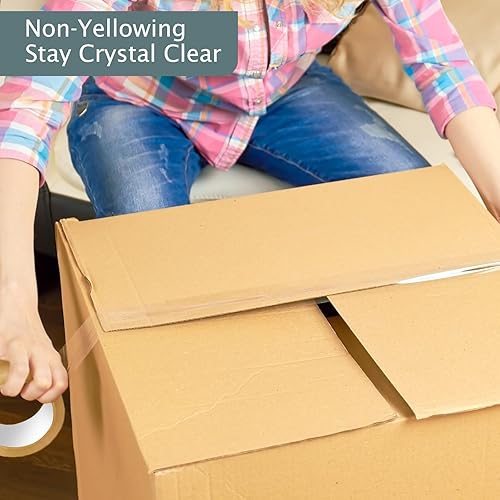 Vista 14 de Cinta de embalaje transparente resistente de 110 yardas por rollo (36 rollos) - 2 pulgadas de ancho 1.8 mil de grosor, cinta adhesiva resistente a