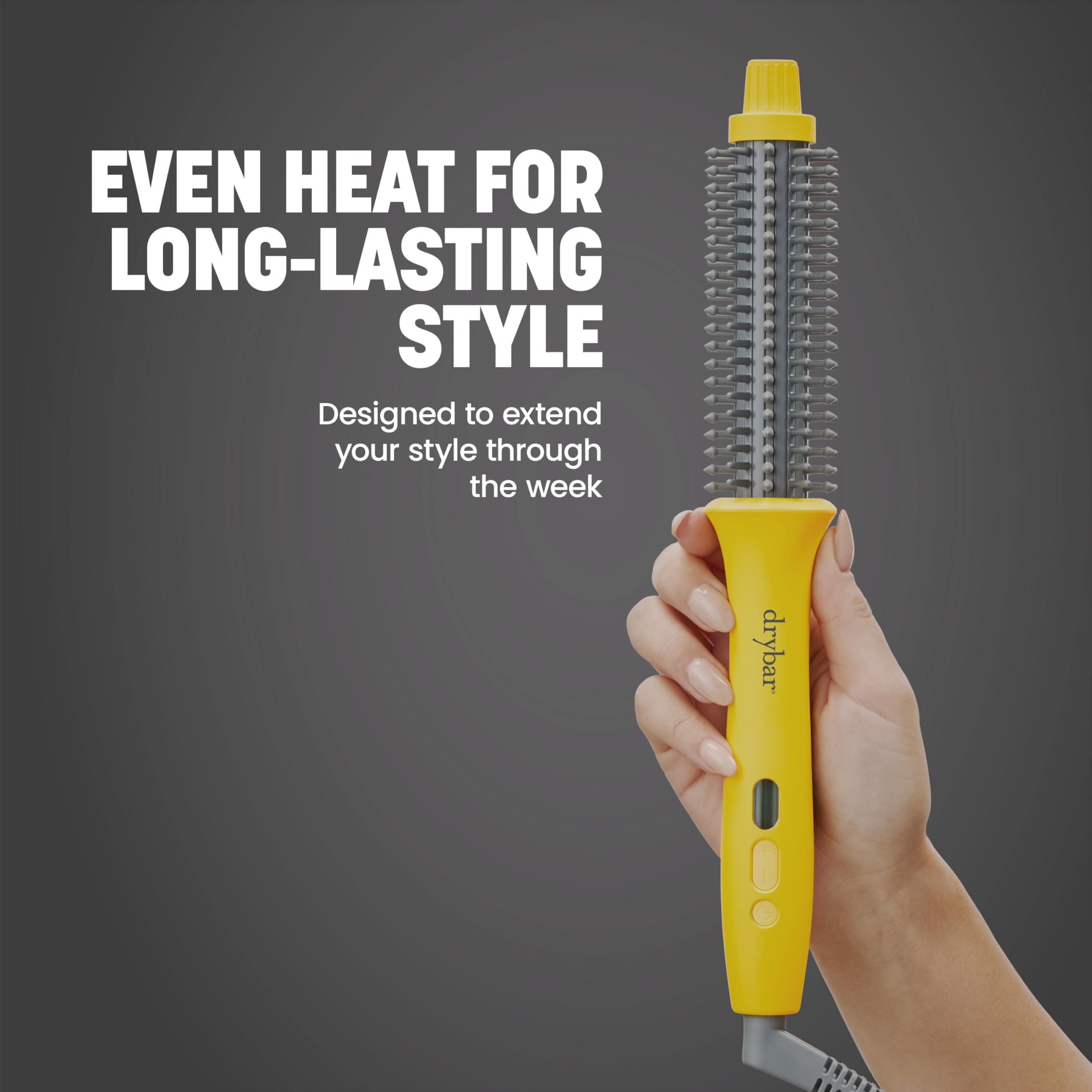 Drybar The Curl Party Heated Curling Round Brush – Salon Curling Wand with Long-Lasting, Shiny Results
