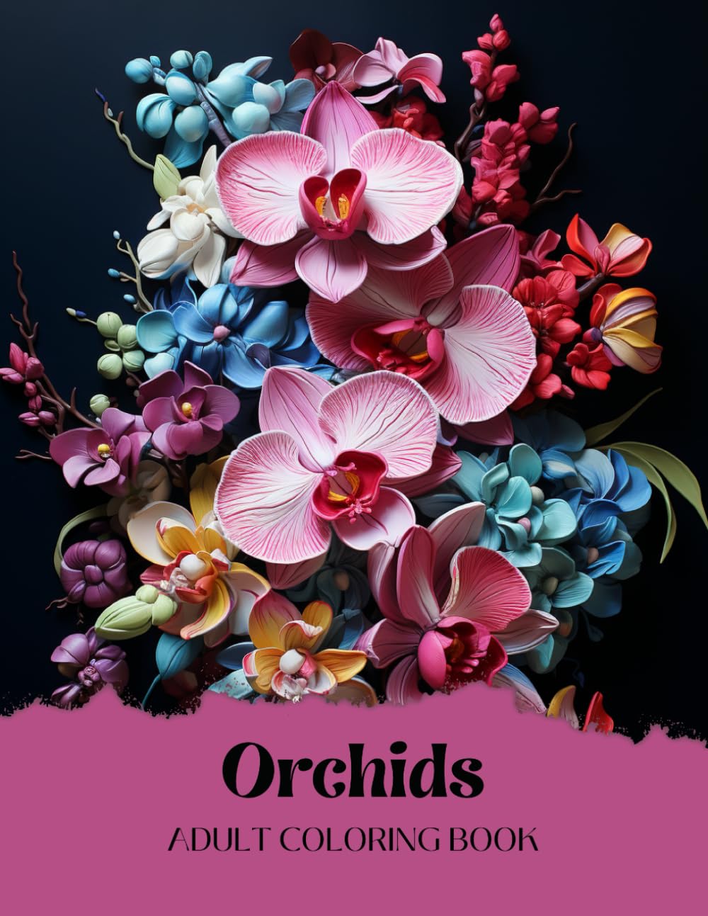 Orchids Coloring Book for Adults: 44 Intricate Designs of Orchid Flowers | Coloring Book for Adults Relaxation