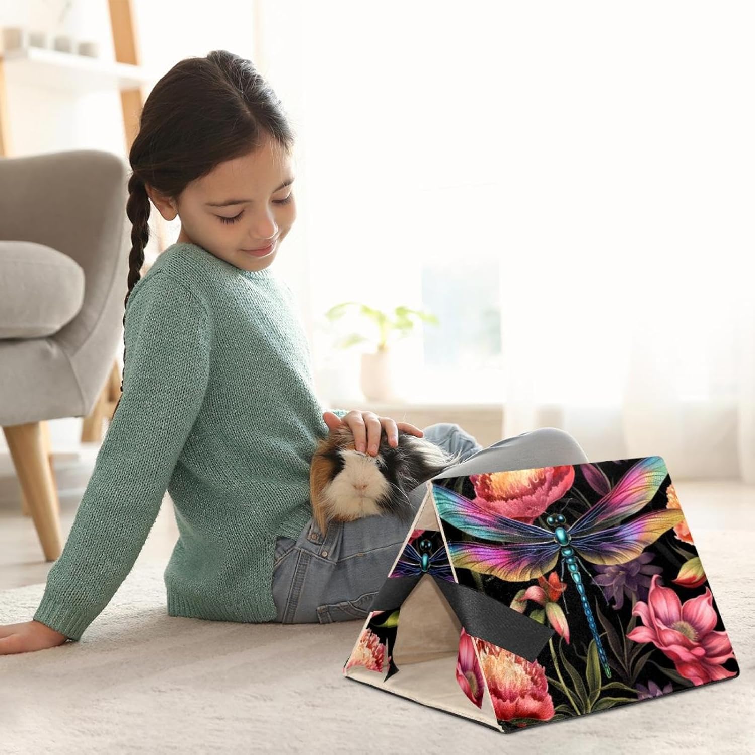 MAgiLL Guinea Pig Bed, Comfortable Hamster House, Hiding Place for Small pet Animals, Folding Bed nest, Suitable for Short Rabbits, Rabbits, Ferrets, mice, Hedgehogs, Chinchillas