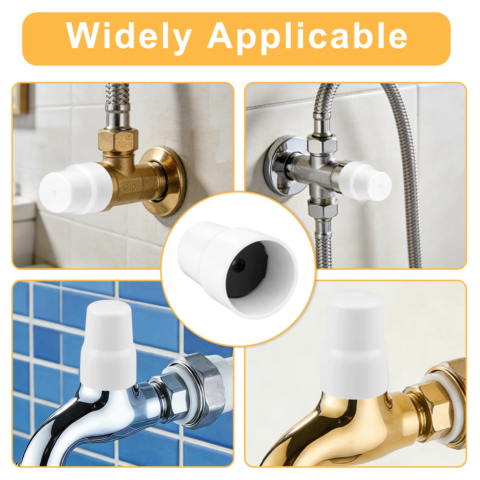 Push-Fit White Radiator Valve Cap, 8 Pcs Universal Radiator Cap Replacement Central Cover Valve Blanking Pipe Plastic Safeguarding Heating System White Underfloor Heating Manifold Accessories — view 6