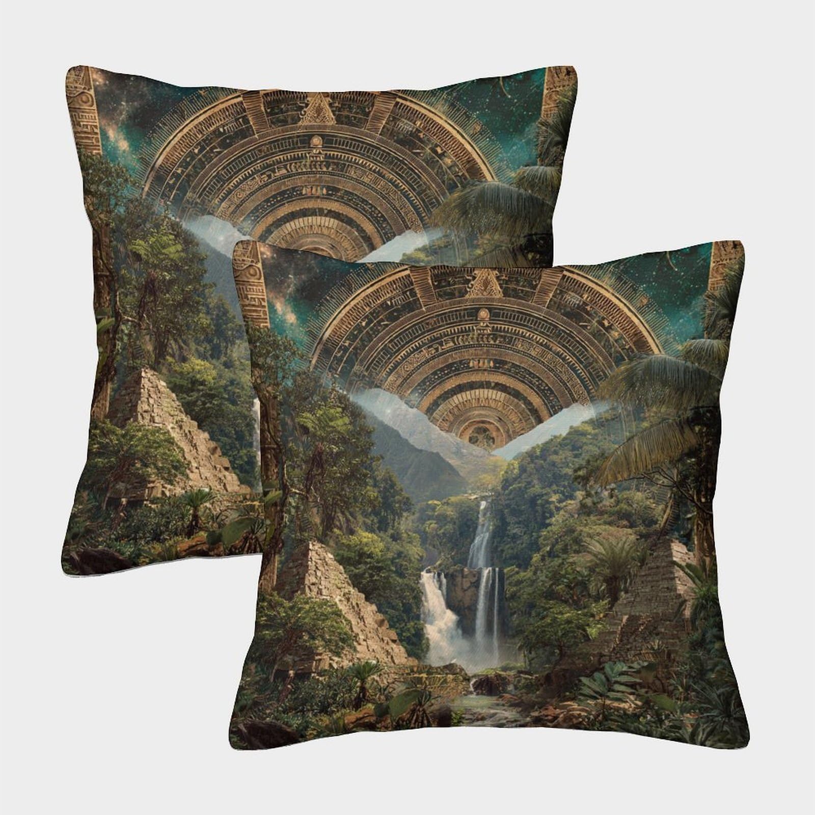 kaiyun 2 Pack Cosmic Collage, Ancient Egyptian Elements Personalised Cushion Cover Home Sofa Decoration 40x40cm Pillow Covers