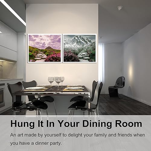 Miniatura 231 de Baisite 1112 Pintura por números, para adulto, principiante, niño, 12 pulgadas de ancho x 16 pulgadas de largo, 2 lienzos, 8 pinceles de madera