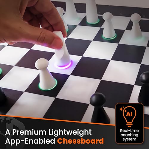 Miniatura 2 de GoChess Mini - Juego de mesa de ajedrez electrónico AI, juego de ajedrez iluminado para adultos y niños para todos los niveles de habilidad con