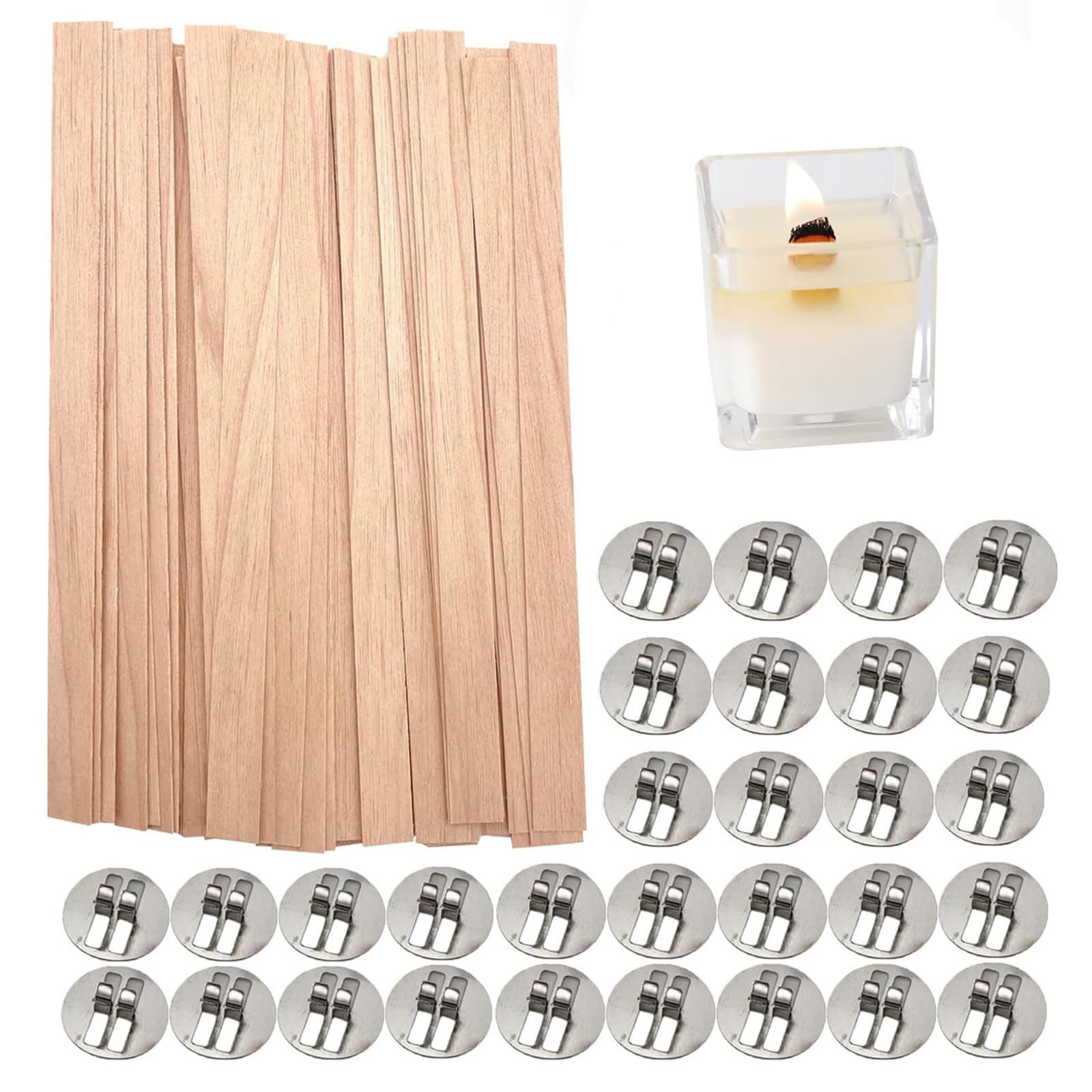 Amazon.co.jp: DFsucces 木芯 キャンドル DIYキャンドル用芯 30本