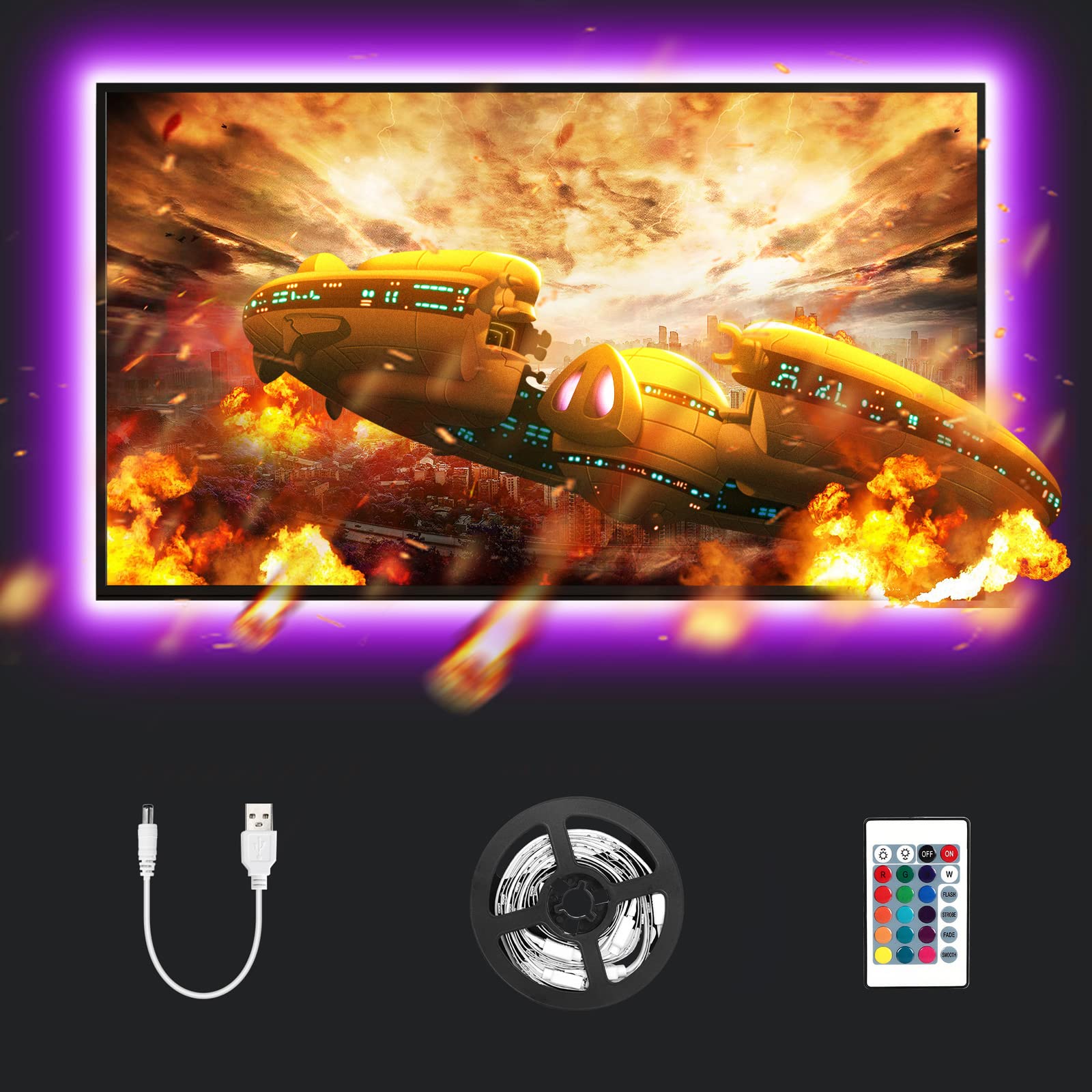 Buy Lepro TV LED Lights with Remote, RGB LED Strip Light 2M, USB