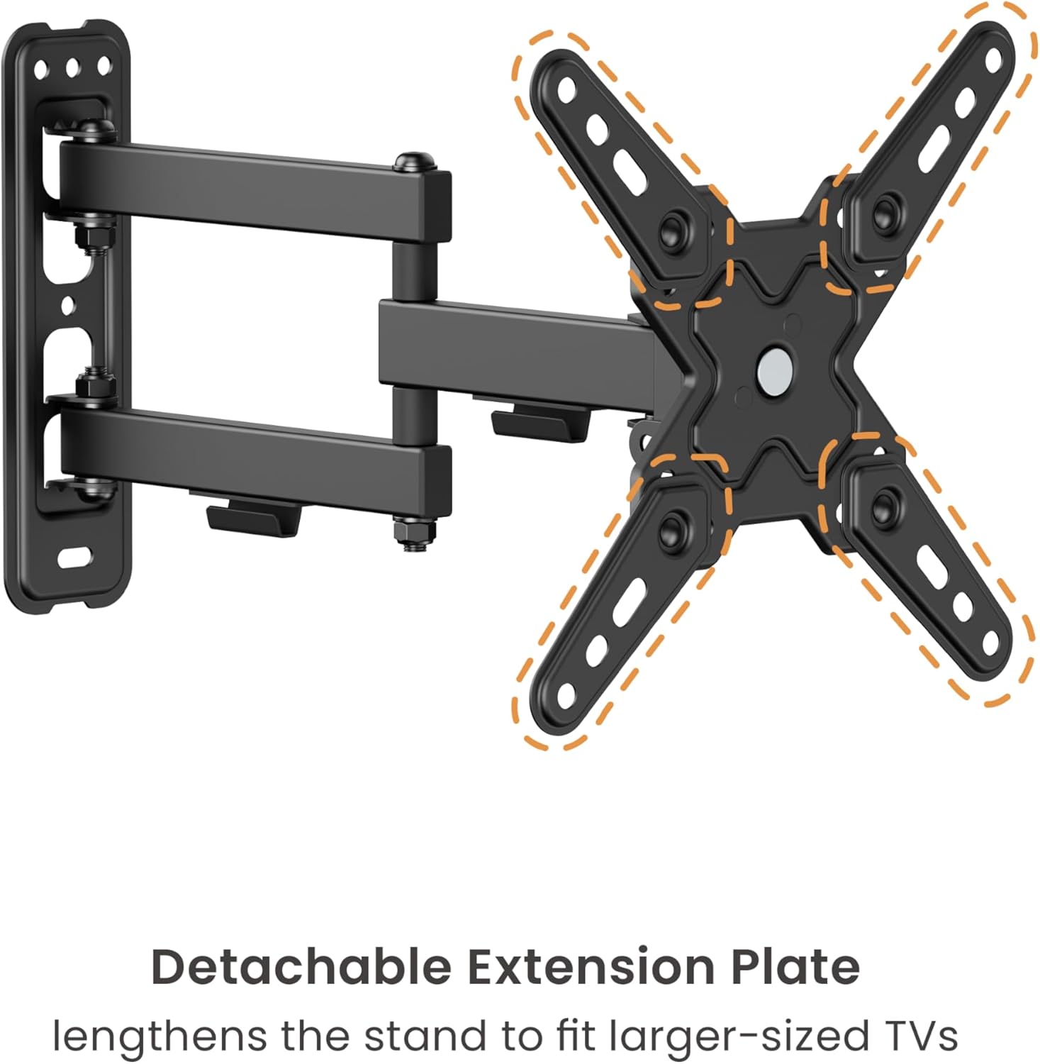 PL-223 Landscape to Portrait Vertical Rotation Full Motion TV Monitor Wall Mount Bracket Articulating Arms Swivel Tilt for Most 13" to 43" Flat Screen TV | Max VESA 200x200mm Up to 44lbs