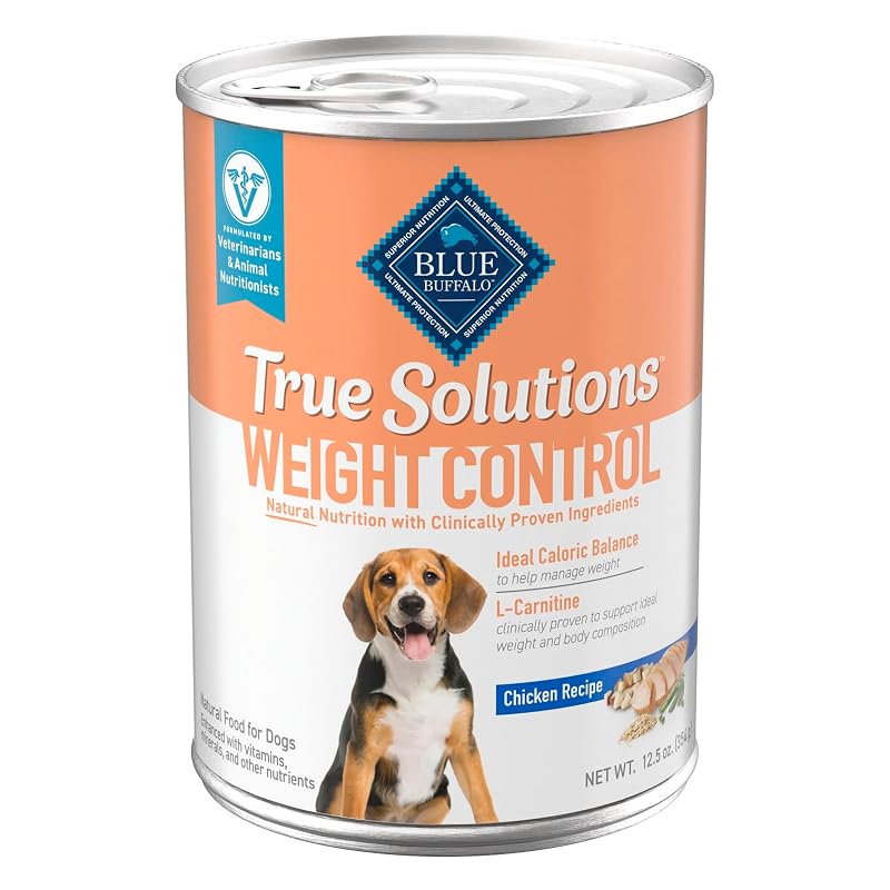 Ração úmida para cães adultos Blue Buffalo True Solutions Weight Control com frango, 12 unidades de 354 g