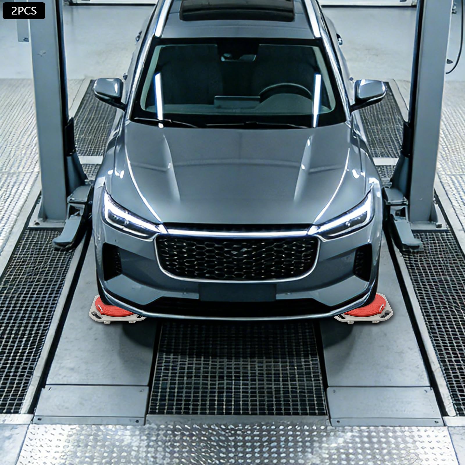 Lot de 2 plaques de réglage de la charge de l'essieu à 360° avec blocs de transition, coussinets de pression, plateau tournant spécial pour berlines, SUV, camions, fourgonnettes, véhicules utilitaires