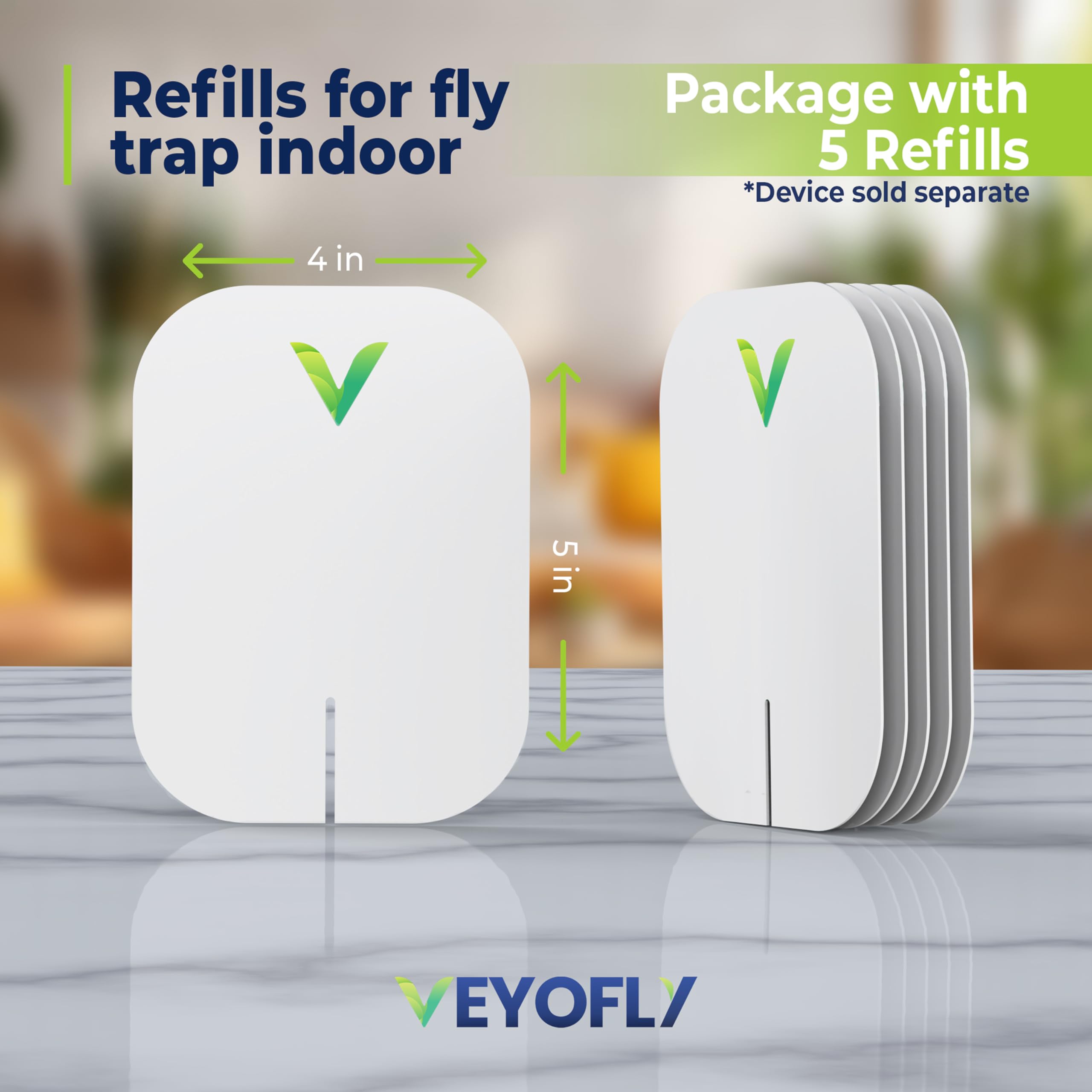 VEYOFLY łapacz na muchy, oficjalny wkład do pułapki, pułapka na muchy, 5 sztuk | Płynne wkłady do Twojej pułapki, mocny klej łapie muchy owocowe i muszki owocowe, łatwe do wymiany