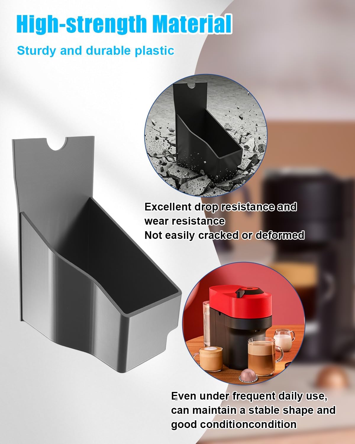 Capsules Container Compatible with Nespresso Vertuo Pop+ and Deluxe with Tray, Replacement Part for Coffee Machine Accessory Organizer, Easily Cleaning