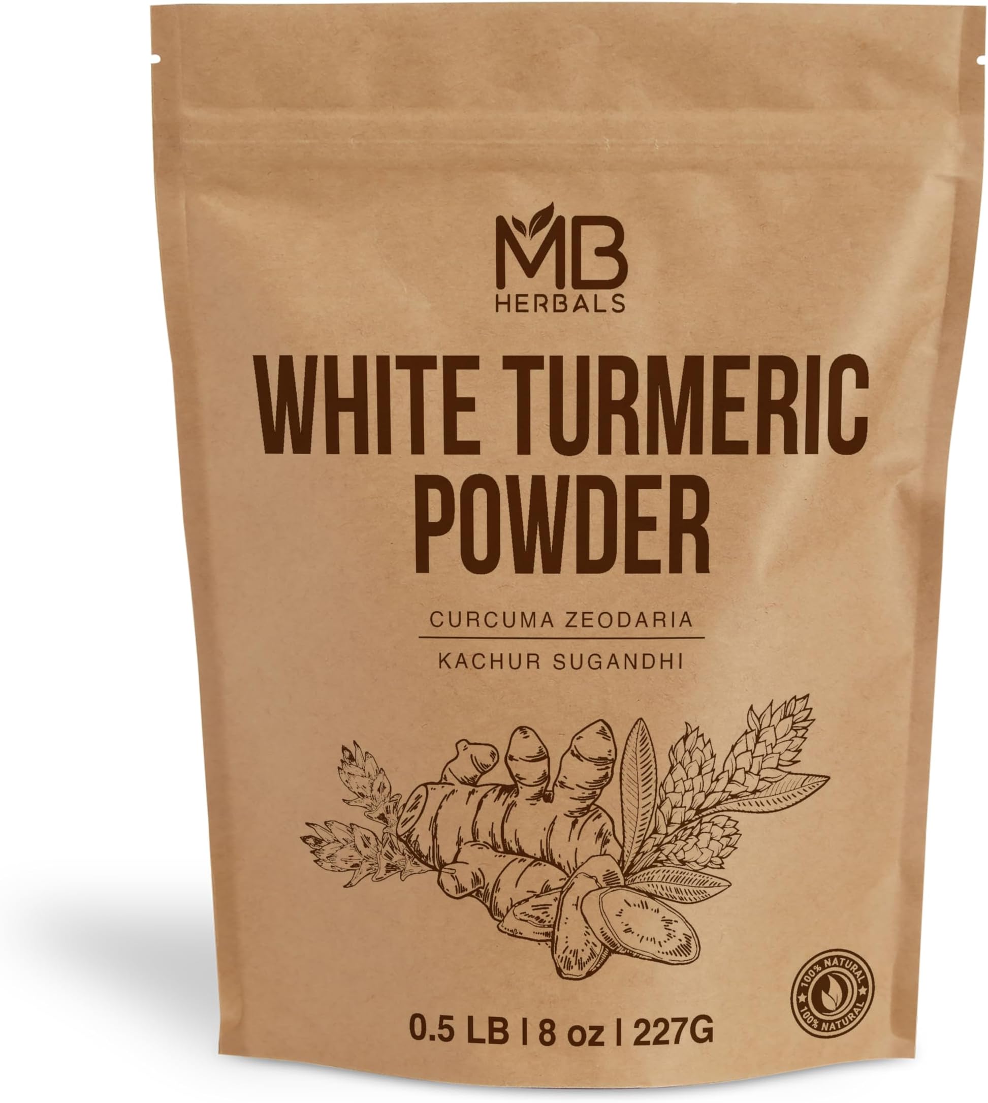 - White Turmeric Powder 8 oz (½ lb / 227g) | Curcuma zedoaria – Kachur Sugandhi | for External Use Only in Face Packs & Skin Care | Gentle, Non-Staining, Naturally Fragrant Powder