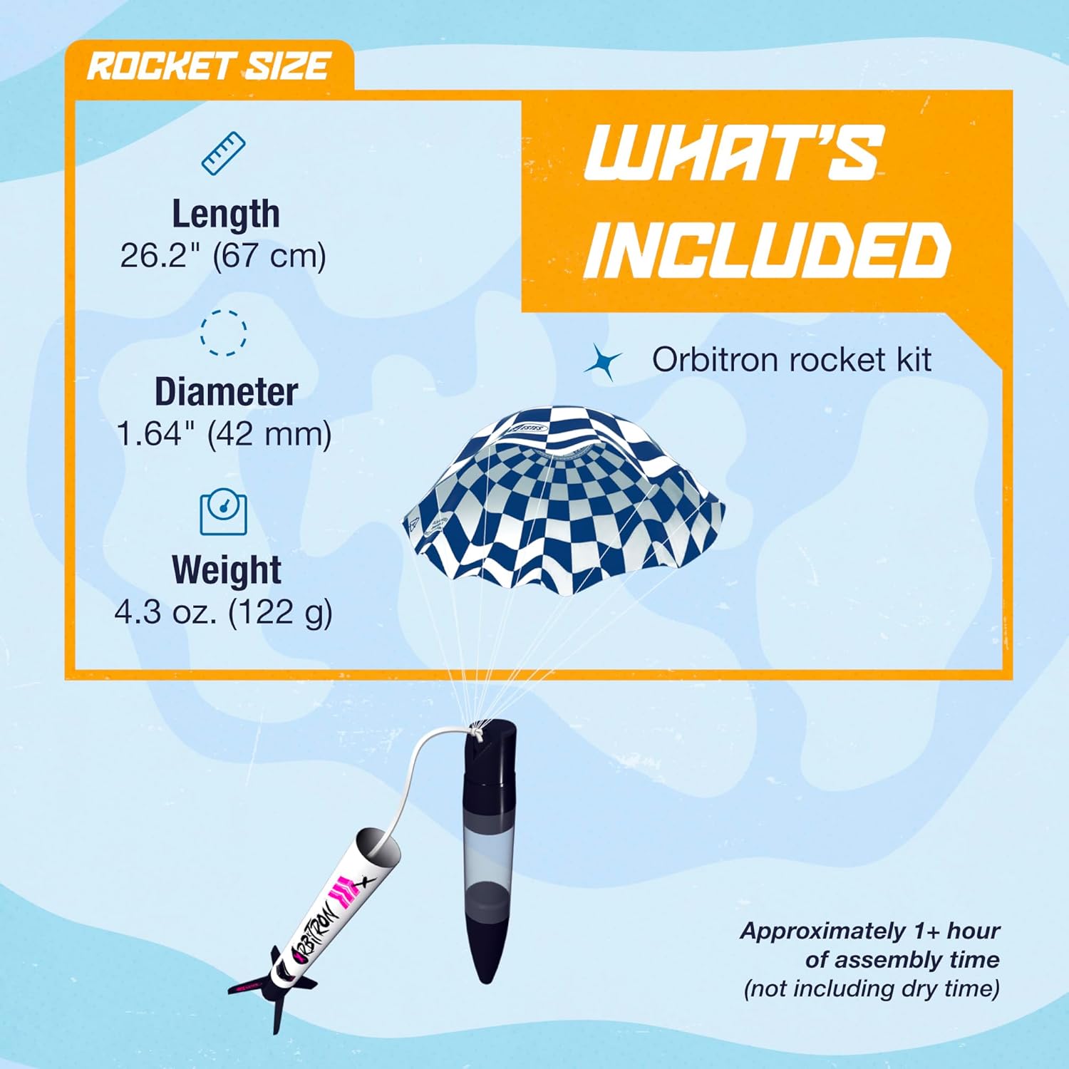 Estes 7002 Orbitron Rocket-Building Kit, Beginner Flying-Rocket Model Kit for Ages 10+