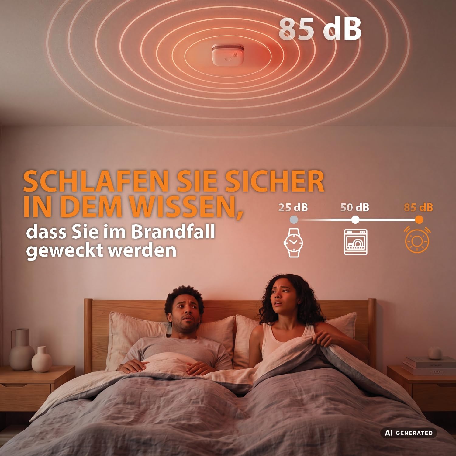 Smartwares Dreierpack vernetzte Rauchmelder von Smartwares – Kostenlose App – 85 dB – Entspricht der Norm EN-14604 – Austauschbare Batterien – LED-Anzeigen – FSM-12603