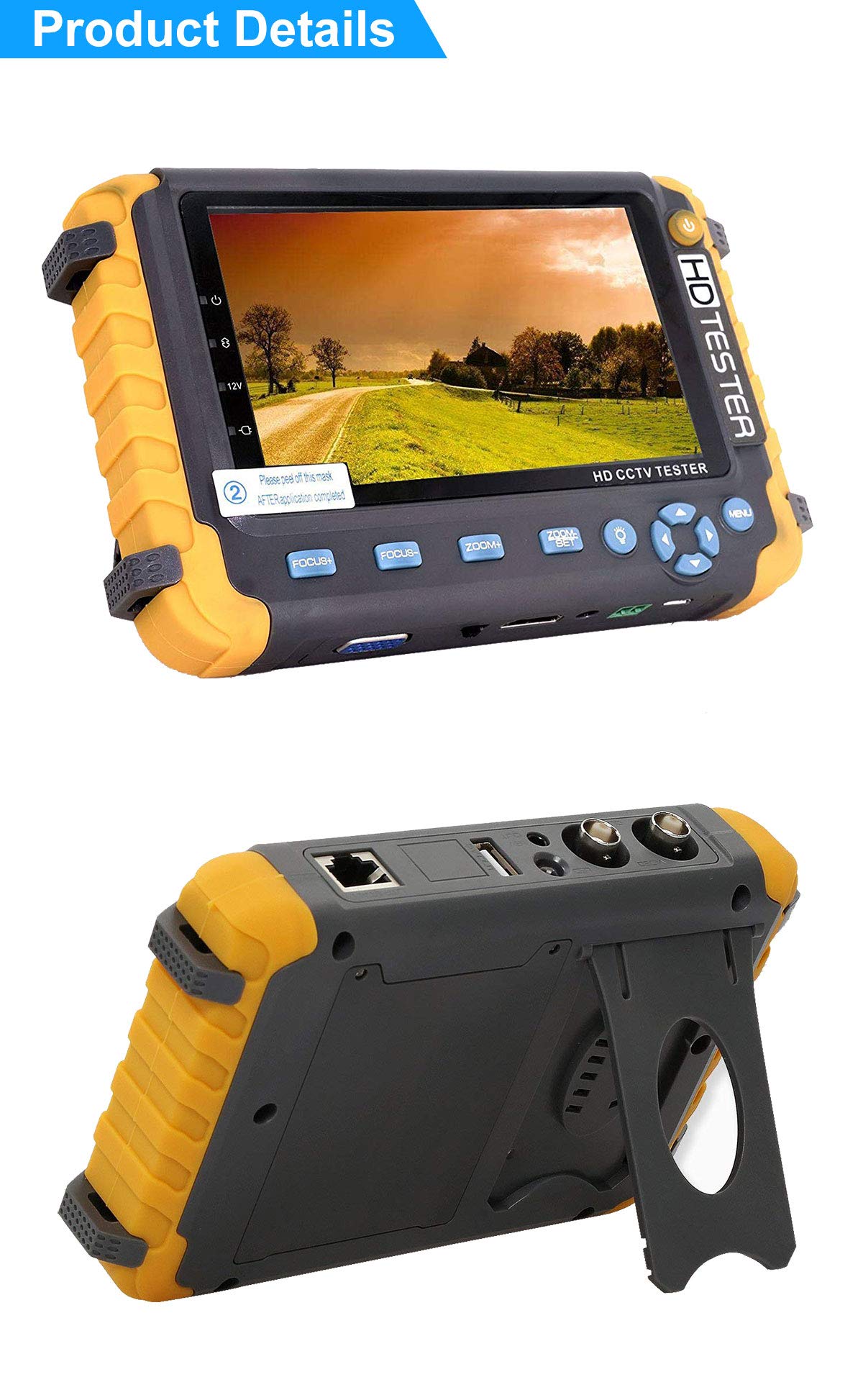 Anpviz 4 in 1 CCTV-Tester, 8MP AHD/TVI/CVI/CVBS-HD-Videomonitortester, Analoger Video-/UTP-Kabeltest/PTZ-Controller, VGA/HDMI-Eingang, DC12V-Ausgangskamera-CCTV-Tester