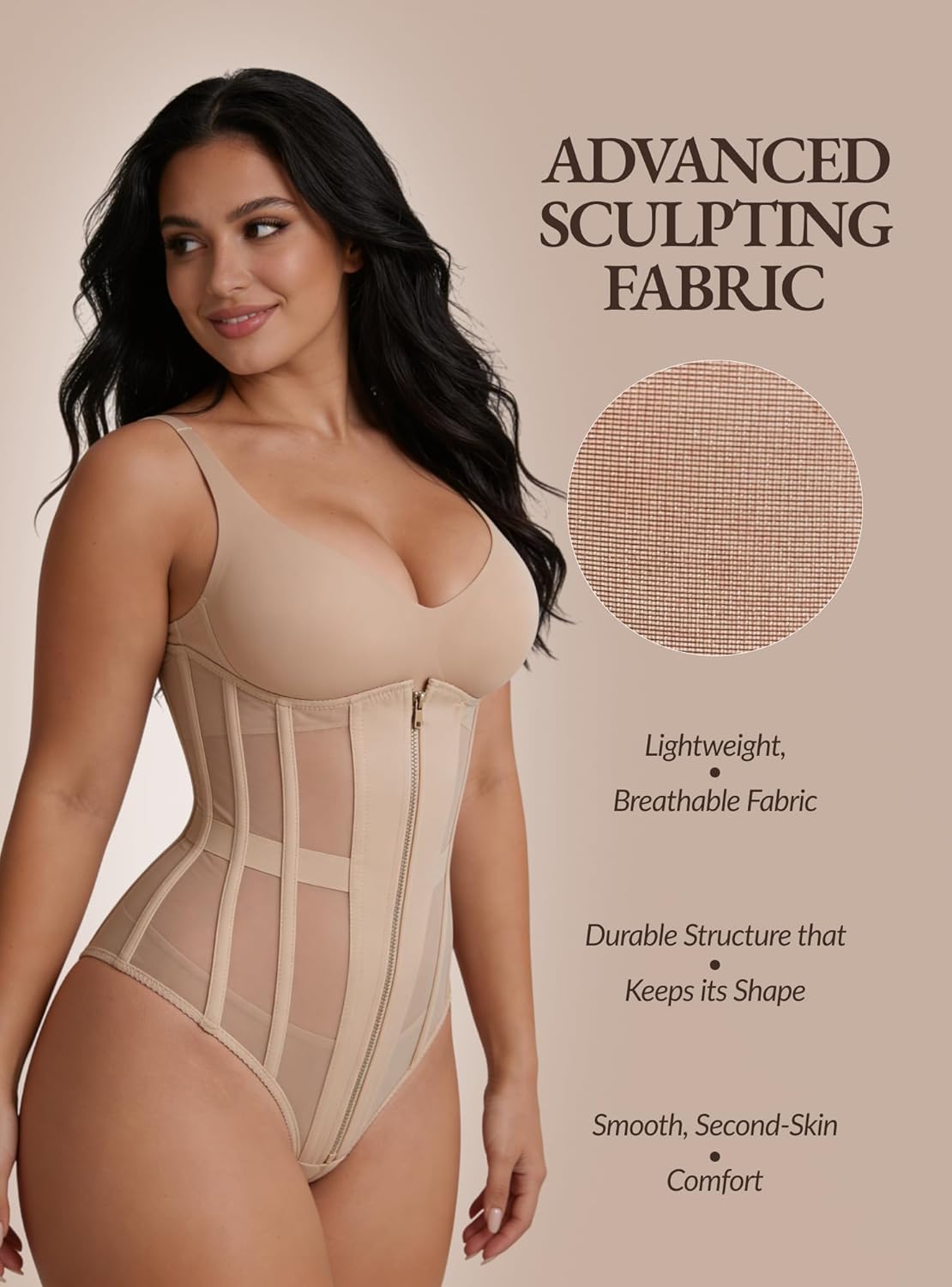 Mesh Corset Waist Trainer for Women – Shapewear for Women Tummy Control Compression Bodysuit Waist Cincher
