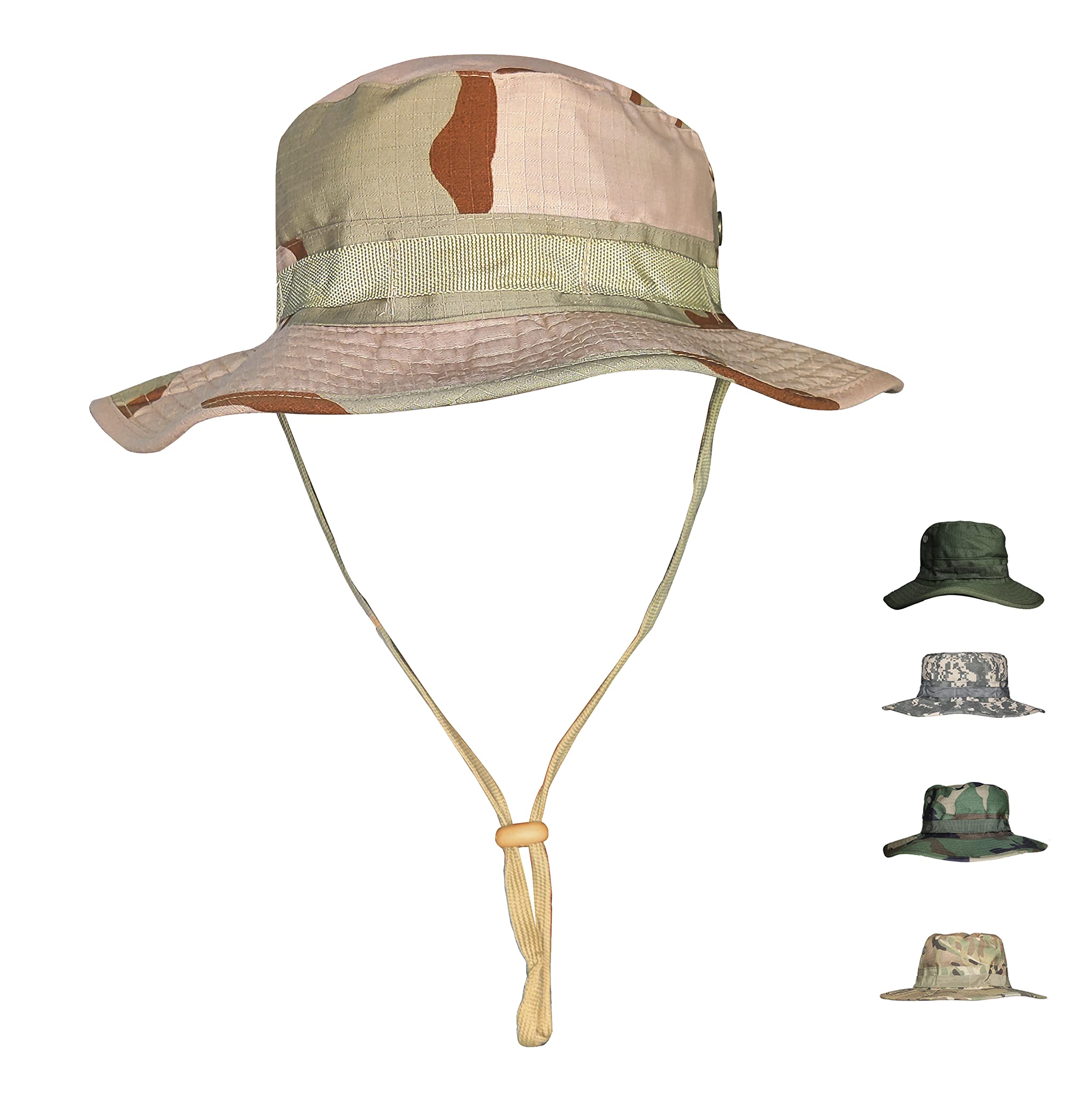 RhinoKraftMilitary Tactical Boonie Hats for Men Women for Camping, Outdoor Adventure, Safari, Travelling ! UPF 50+ UV Protection! Wide Brim!