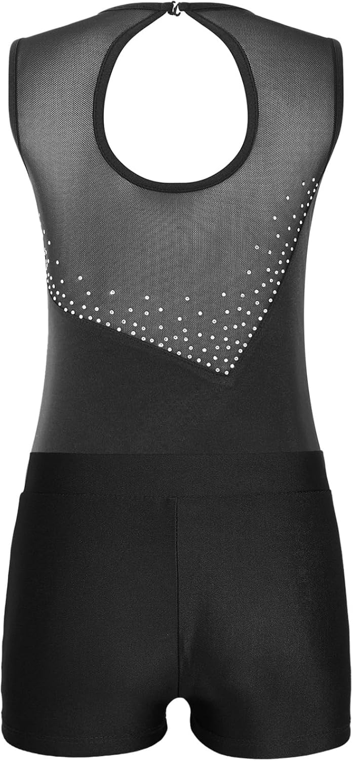 Gymnastics Suit for Kids Girls Sleeveless Ballet Leotard and Shorts Figure Skating Unitard Training Outfits