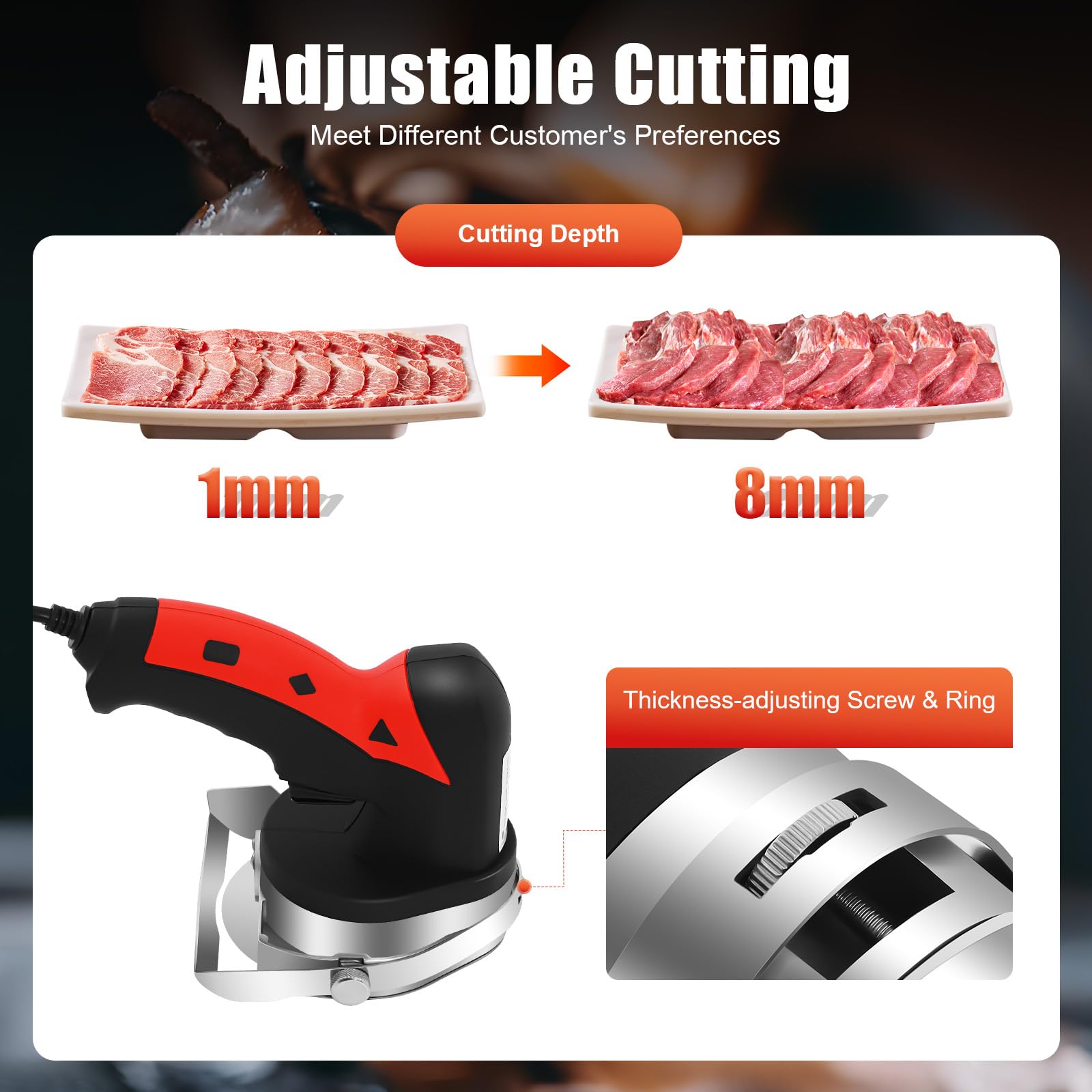 SHZICMY Coltello elettrico per kebab da 80 W elettrico per kebab, coltello da giroscopio 3000 giri/min
