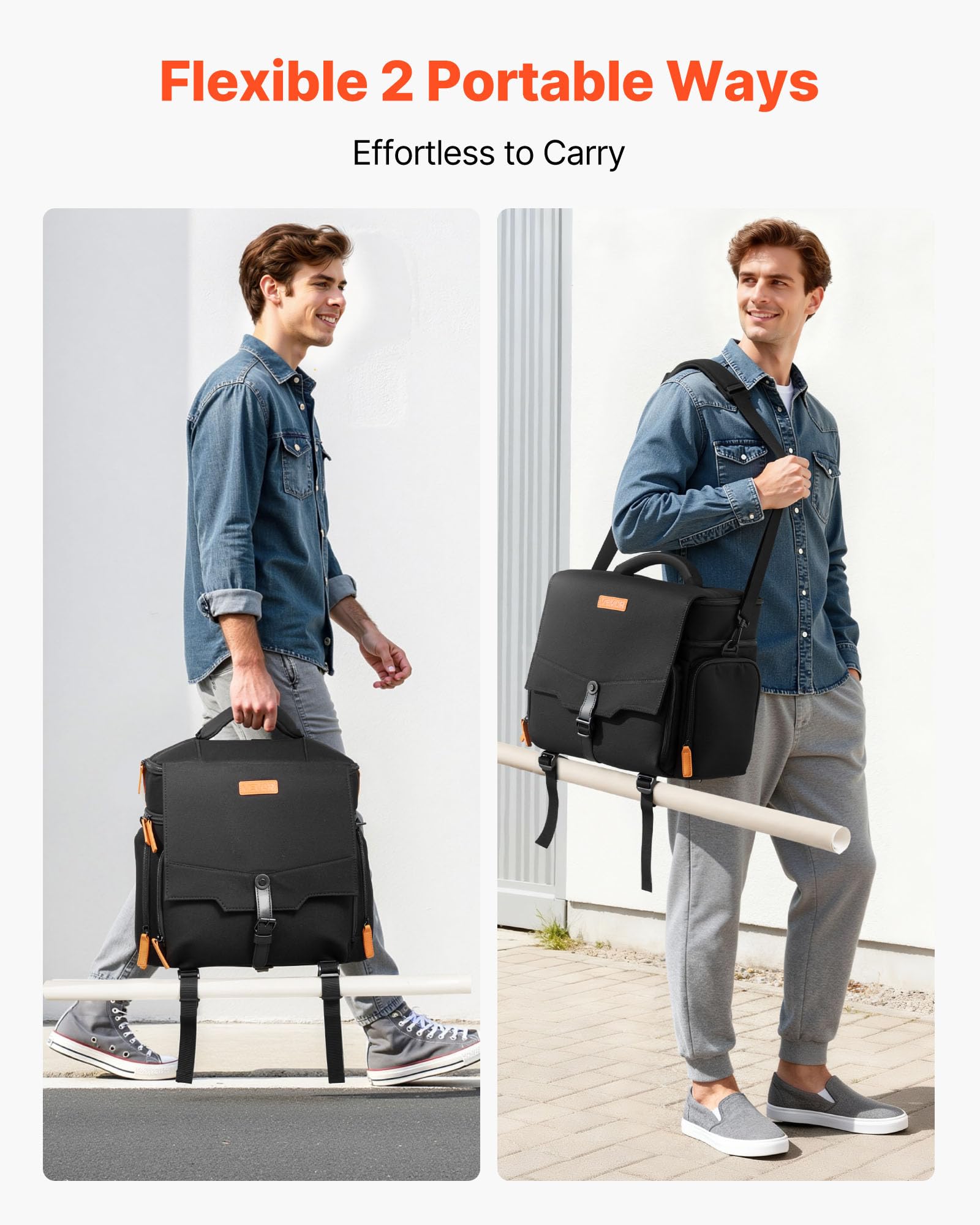 VEVOR Bolsa de Transporte, con Capacidad para 16 Miniaturas de Infantería, Asa y Correa de Hombro Ajustable, 1 Capa de Espuma para Mayor Capacidad, Miniaturas no Incluidas, 350 x 220 x 325 mm