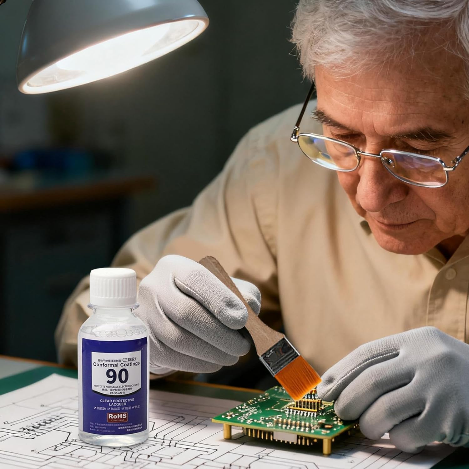 Electrically Conducting PCB Paint – Transparent 100ml | Conformal Coating For PCB Board Repair Insulating Layer | Quick Drying Waterproof Moisture Proof Protection For Electronic Workshop Use