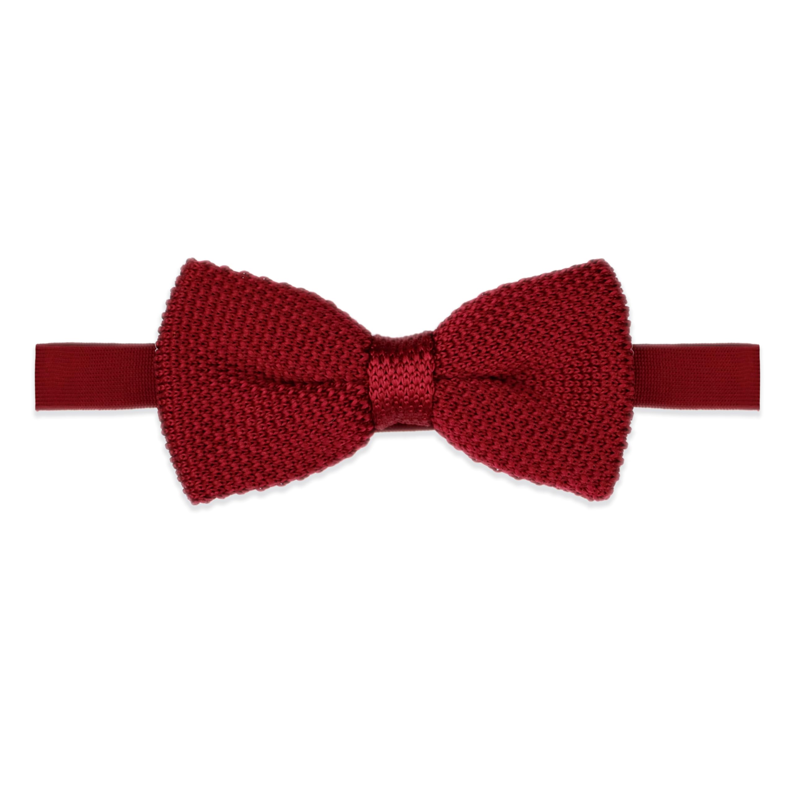 THE GENTS LAB - Men's 100% Polyester Adjustable Knitted Bow Tie (Red)