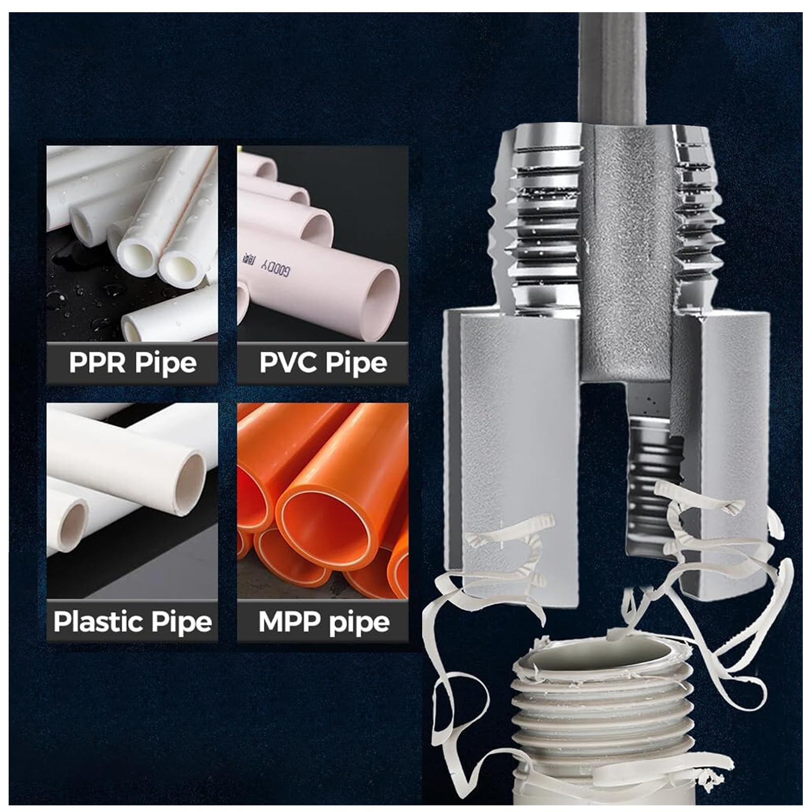 Filiera Per Filettatura 1/2" DN15 3/4" DN20 Maschi Kit Filettatura Maschio Femmina Per Tubi Idraulici